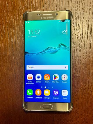 Samsung Galaxy S6 Edge+ Dorado con funda Samsung