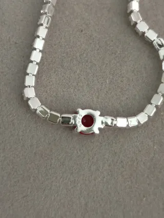Pulsera de plata tenis nueva circonita roja