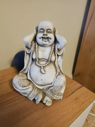 Figura Buda Madera Oscura Sentado