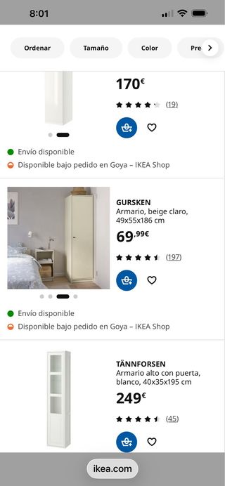 Armario IKEA KLEPPSTAD 3 puertas blanco