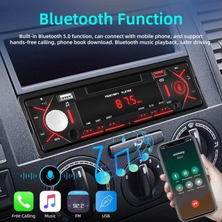 Radio Coche 1DIN Bluetooth USB AUX Manos Libres
