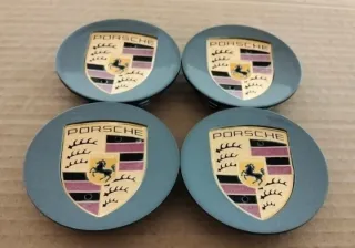 Tapas llanta Porsche 76mm Plata (4 uds)