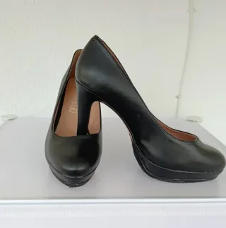Zapatos tacón plataforma talla 38 de piel