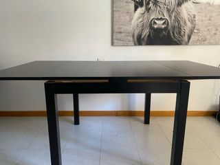 Mesa extensible de madera negra