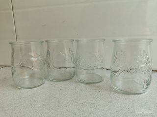 4 Vasos de Vidrio para Yogur