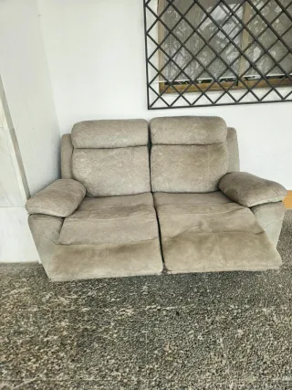 Sofá reclinable gris 160cm