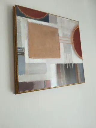 Cuadros de diseño beige y dorado