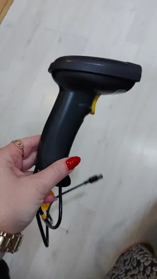 Escáner Código Barras USB Negro y Amarillo