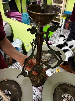 Lámpara araña vintage bronce