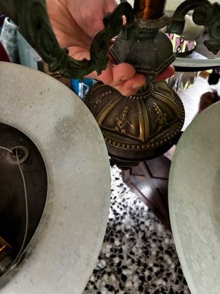 Lámpara araña vintage bronce