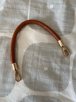 Correa de mano / Llavero Marrón y Dorado