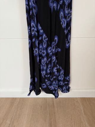 Vestido largo negro y azul