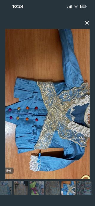 Traje de Fallera Azul y Multicolor