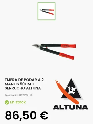 Tijeras de podar ALTUNA Carbon Fiber. PROFESIONAL,