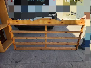 Antiguo Platero expositor madera 4 baldas