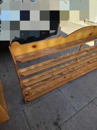 Antiguo Platero expositor madera 4 baldas