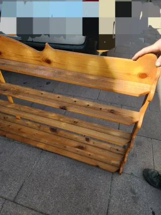 Antiguo Platero expositor madera 4 baldas