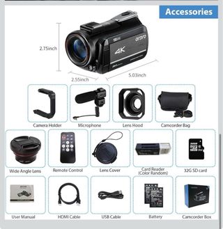 Videocamera 4K 60fps Ordro HC-1