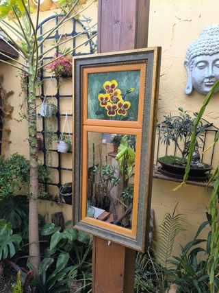 Espejo Vintage Flores Amarillas