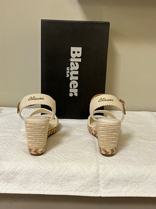 Sandali Blauer Zeppa Beige/Marrone Tg 38