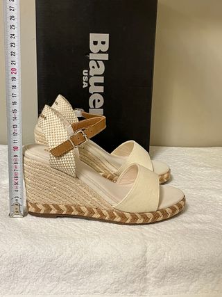 Sandali Blauer Zeppa Beige/Marrone Tg 38