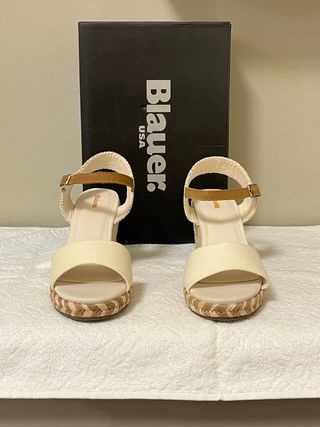 Sandali Blauer Zeppa Beige/Marrone Tg 38