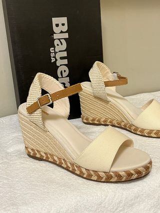 Sandali Blauer Zeppa Beige/Marrone Tg 38