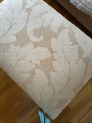 Tamburete vintage tela y madera