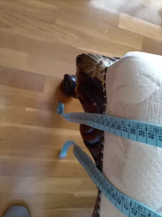 Tamburete vintage tela y madera