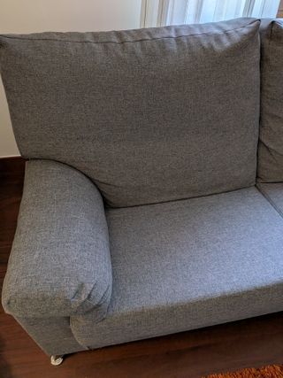 Sofá 2 plazas gris tela