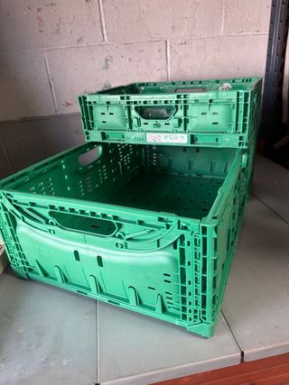 Cajas de plástico plegables verdes