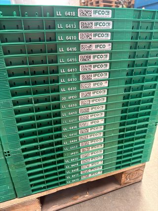 Cajas de plástico plegables verdes