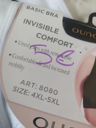 2 Sujetadores Ouno Blanco Talla 5XL