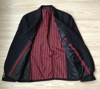 Americana Zara Talla 50 Azul Rayas Rojas