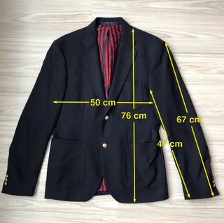 Americana Zara Talla 50 Azul Rayas Rojas