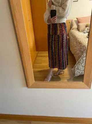 Falda plisada multicolor talla 40/42