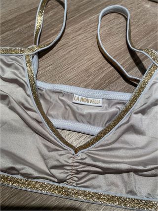 LA NOUVELLE sujetador deportivo beige/dorado talla
