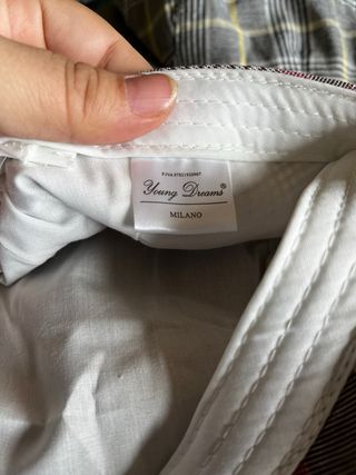 Coppola a quadri grigio rosa