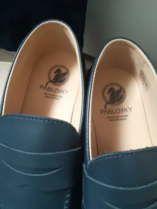 Traje comunión azul y blanco + zapatos Pablosky 35