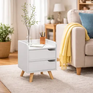 Mesa Auxiliar mesita noche dormitorio nórdico