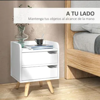 Mesa Auxiliar mesita noche dormitorio nórdico
