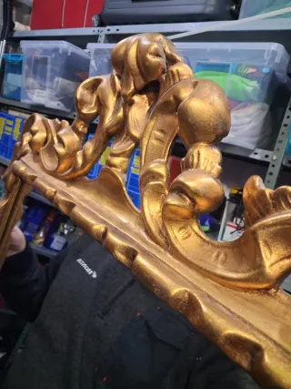 Espejo Dorado Vintage Marco Tallado