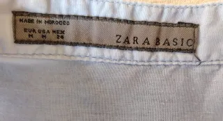Camisa Zara azul cuello mao.