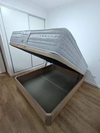 Canape abatible madera, colchones y bases. Oferta