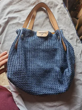 Bolso de mano azul Pepemoli