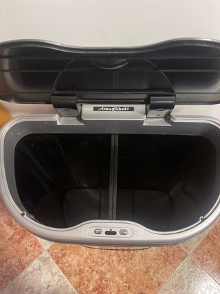 Cubo Basura Reciclaje Sensor Pie 42L