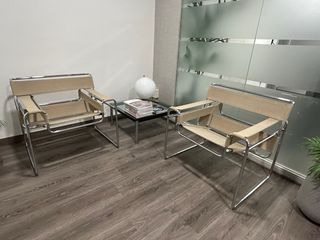 Mesa auxiliar cristal y metal