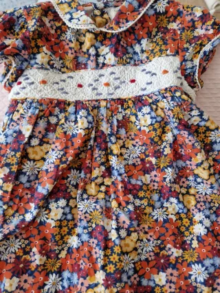 Vestido niña 18m flores con braguitas
