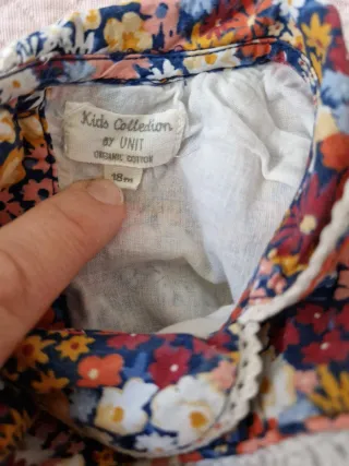 Vestido niña 18m flores con braguitas