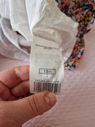 Vestido niña 18m flores con braguitas